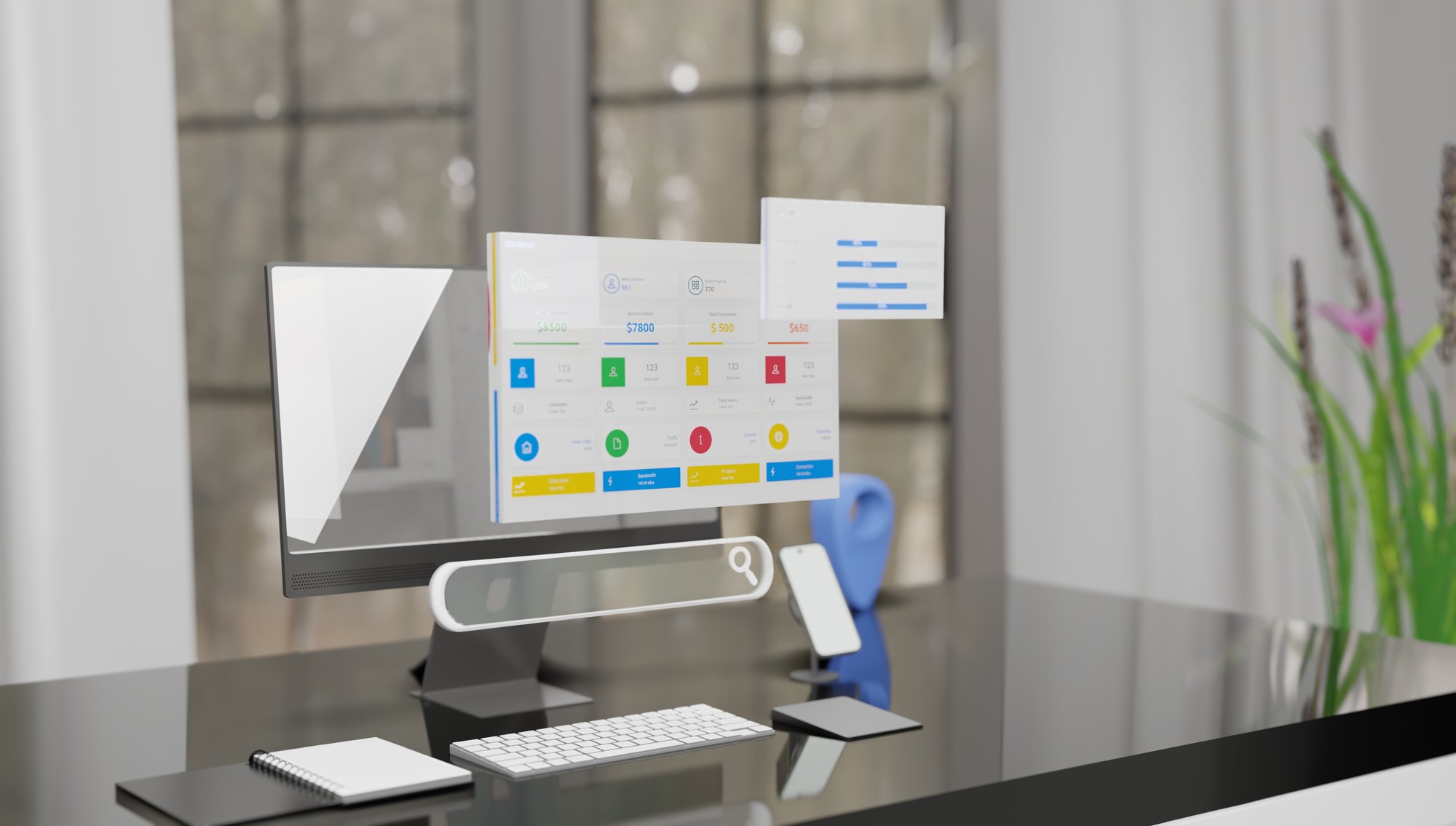 Windows popping off a screen