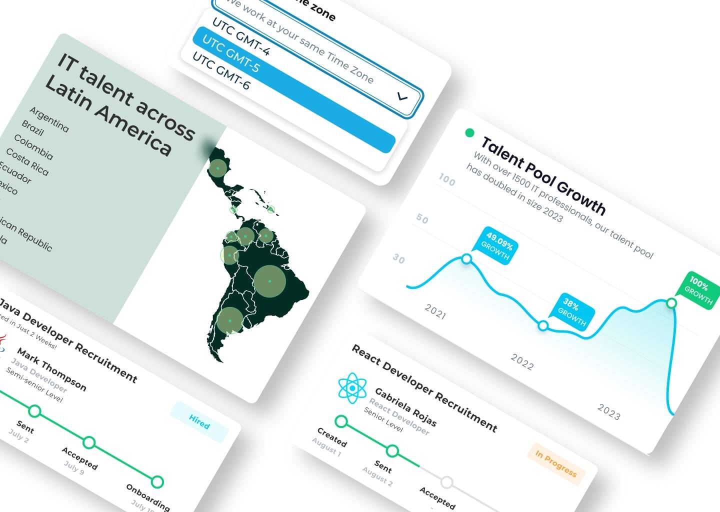 Charts and statistics of Bertoni Solutions' nearshoring services