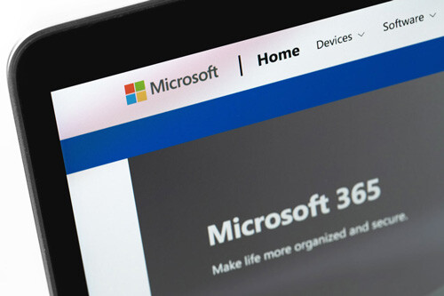 laptop screen showing Microsoft 365 portal 